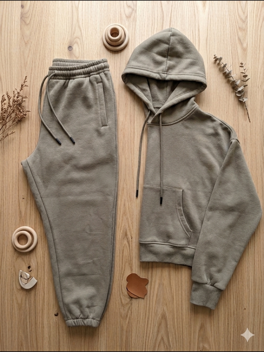 NWOT Cozy Olive Green Hoodie & Jogger Set Size Large